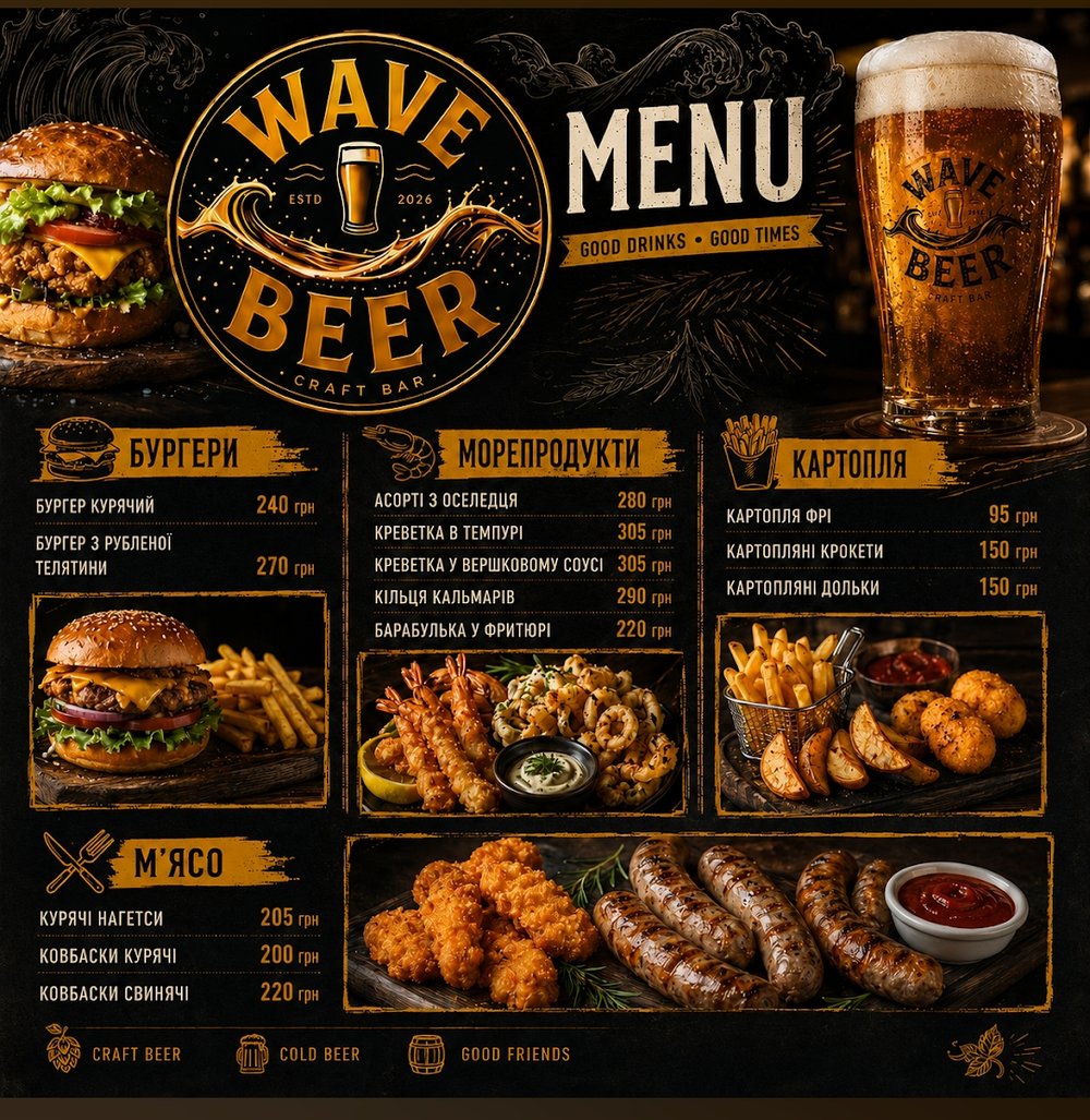 Фото меню Wave Beer